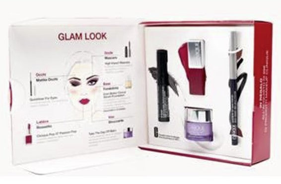 SET CLINIQUE BEAUTY BOX GLAM LOOK 4PZ TESTER